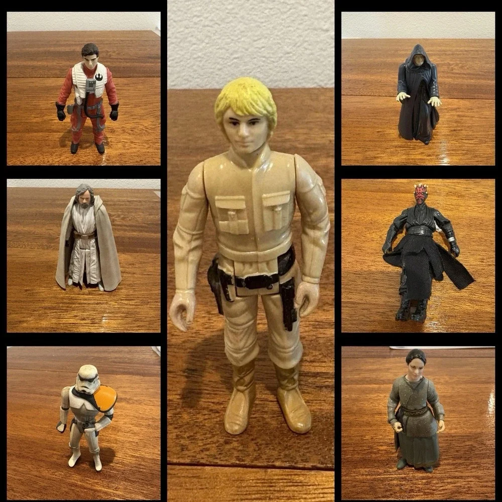 Vintage Star Wars Action‎ Figure Lot Of 7 Kenner Hasbro Luke Emperor Maul Poe